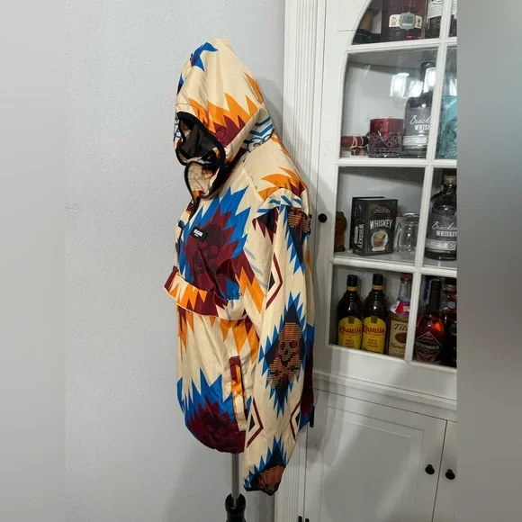 Reason Aztec Skull Anorak Windbreaker Hoodie - Picture 3 of 6